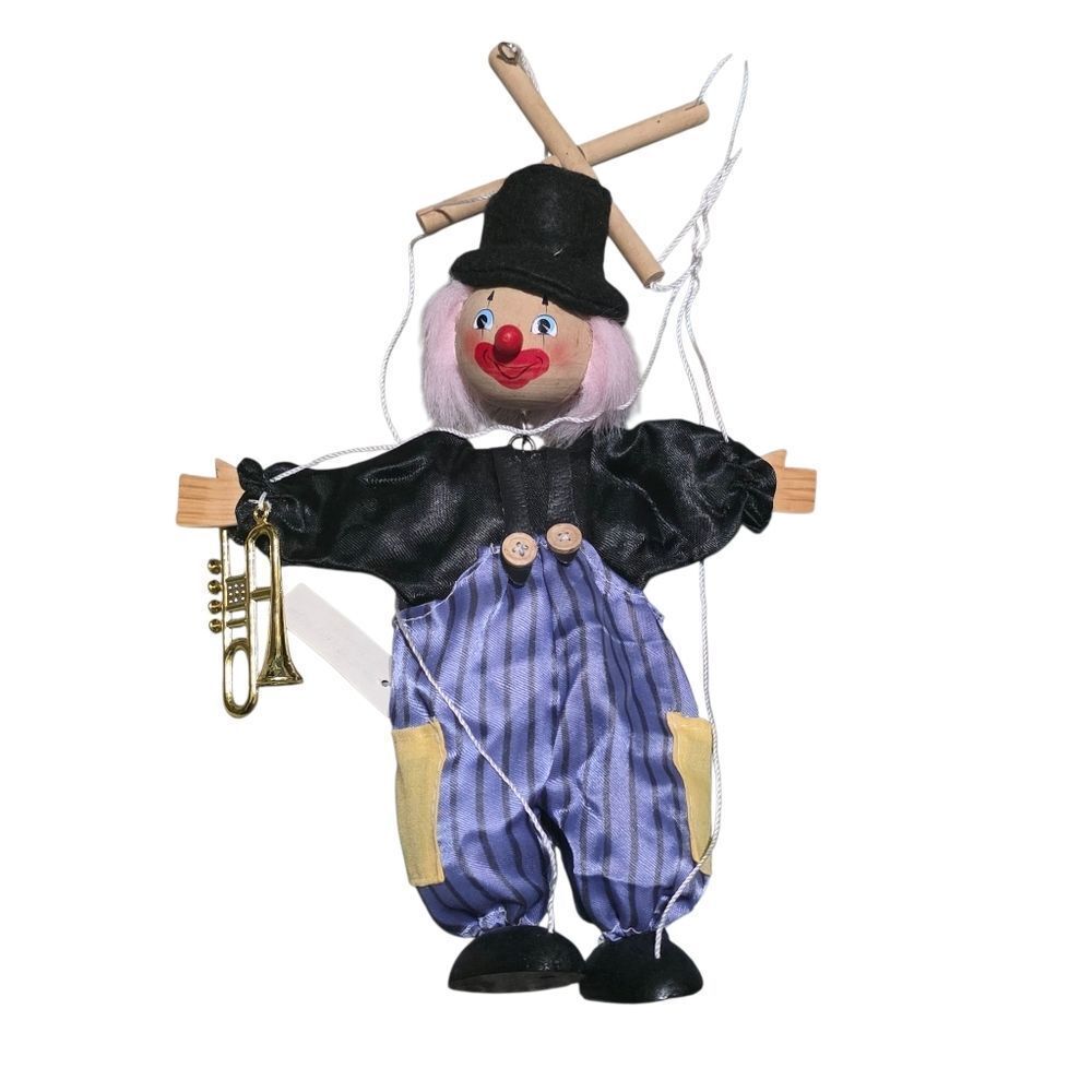 Tellon Collection Colorful Wood Clown Marionette Puppet
